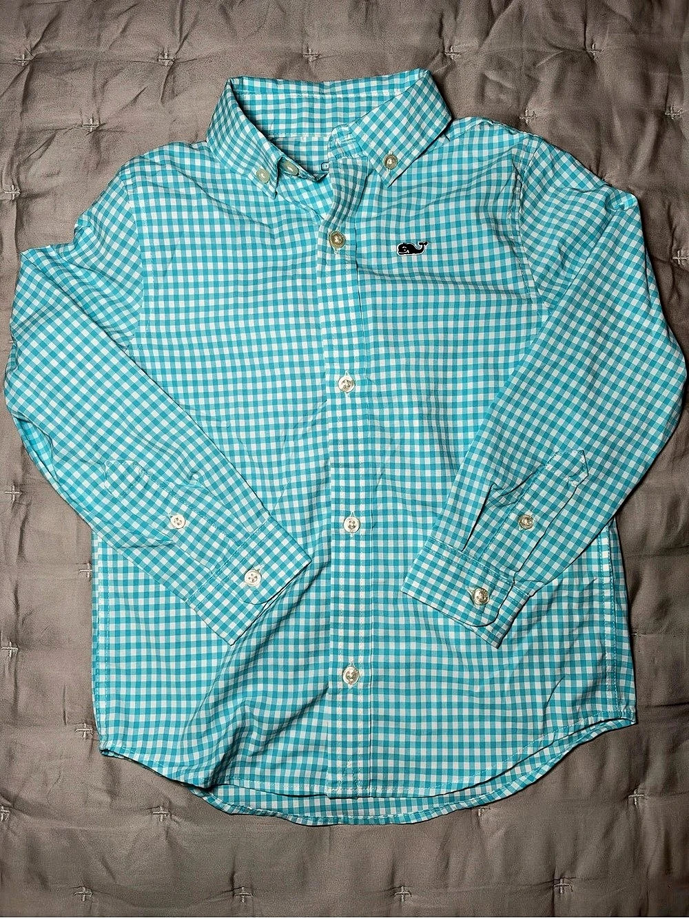 Vineyard Vines Boys Performance Gingham Shirt Blue & White 3T